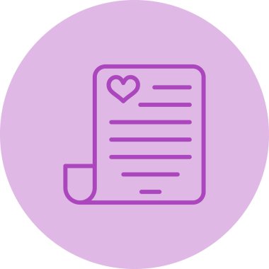 Aşk şiiri ikonu vektör illüstrasyonu