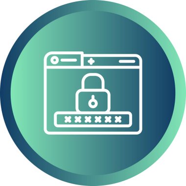 Şifre. Web simgesi basit illüstrasyon