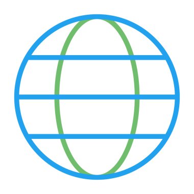 Web Resminin Küresel Simgesi. Global Ağ İşareti. Dünya Siyah ve Beyaz İşareti veya Simgesi. Vektör