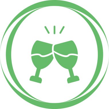Şampanya tostu web simgesi basit bir çizim