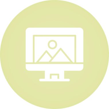 Bilgisayar ekranında illüstrasyon, vektör basit tasarım