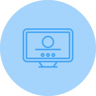 Masaüstü bilgisayar simgesi, vektör illüstrasyonu basit tasarım