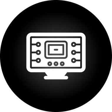 Masaüstü bilgisayar simgesi, vektör illüstrasyonu basit tasarım