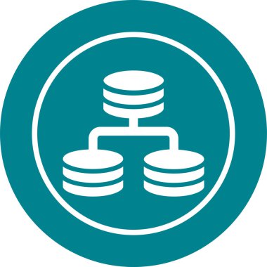 Reseller sunucu simgesi, vektör illüstrasyonu  