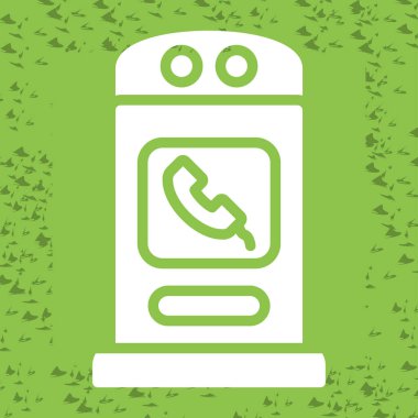 Telefon Booth simgesi, vektör illüstrasyonu  