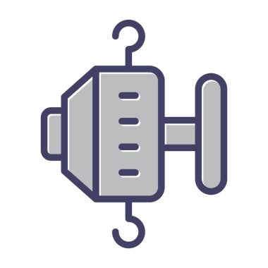 Elle zincir çekme, çelik zincir bloğu taşıyıcı ikonu. Taşıma ekipmanları arasında makara, kanca, kaldıraç, tramvay, fabrika mekaniği, inşaat alanı, garaj, atölye, depo, rıhtım