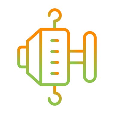 Elle zincir çekme, çelik zincir bloğu taşıyıcı ikonu. Taşıma ekipmanları arasında makara, kanca, kaldıraç, tramvay, fabrika mekaniği, inşaat alanı, garaj, atölye, depo, rıhtım