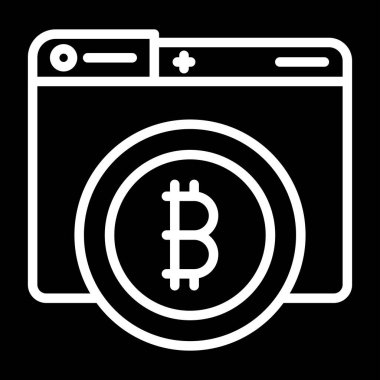 bitcoin. Web simgesi basit illüstrasyon