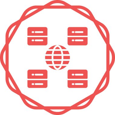 İçerik Taşıma Ağı Vektör Simgesi Beyaz Arkaplanda izole edildi 