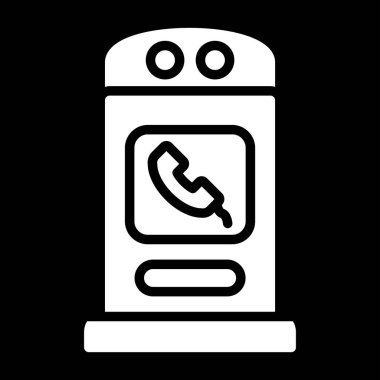 Telefon Booth simgesi, vektör illüstrasyonu  