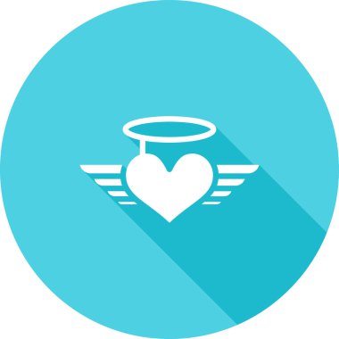 Melek kalp. simge vektör illüstrasyonu