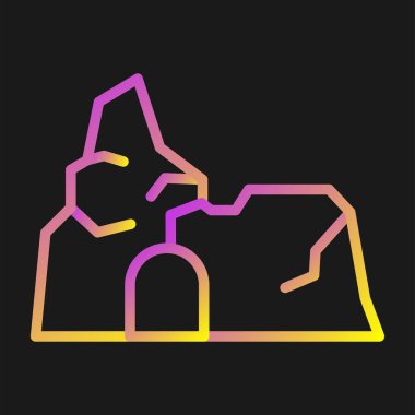 Mağara simgesi, vektör illüstrasyonu basit tasarım