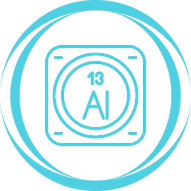 Periyodik tablonun alüminyum kimyasal elementinin web illüstrasyonu