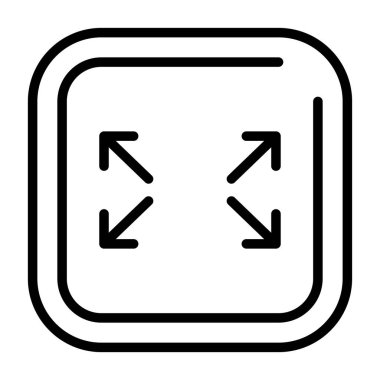 Tam Ekran Kare Simgesi, vektör illüstrasyonu 