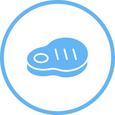 Biftek. Web simgesi basit illüstrasyon