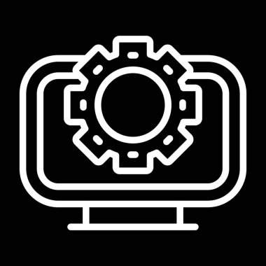 Masaüstü bilgisayar simgesi, vektör illüstrasyonu basit tasarım