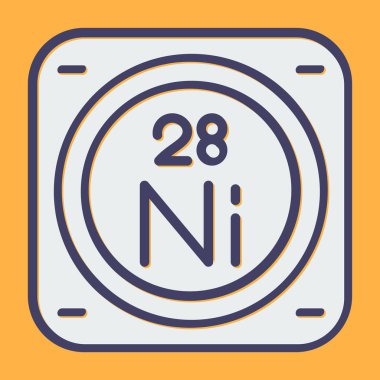 Periyodik tablonun nikel kimyasal elementinin web illüstrasyonu