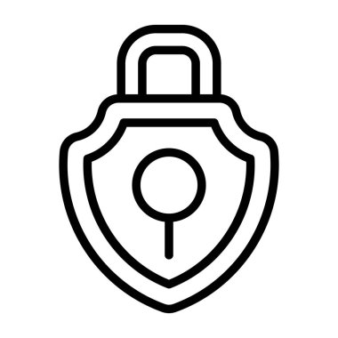 asma kilit simgesi, vektör illüstrasyonu basit tasarım