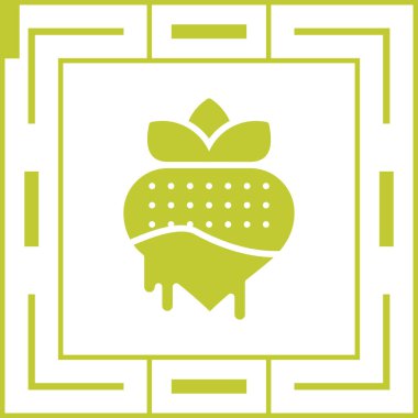 Çikolata çilek simgesinin vektör çizimi