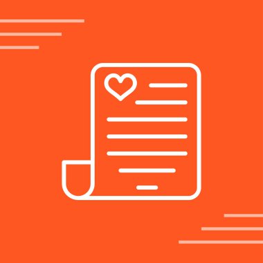 Aşk şiiri ikonu vektör illüstrasyonu