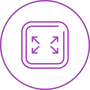 Tam Ekran Kare Simgesi, vektör illüstrasyonu 