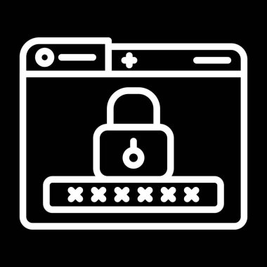 Şifre. Web simgesi basit illüstrasyon