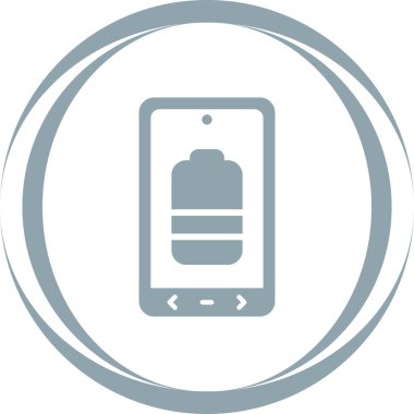 Telefon ekranının pil simgesi, vektör illüstrasyonu basit tasarım