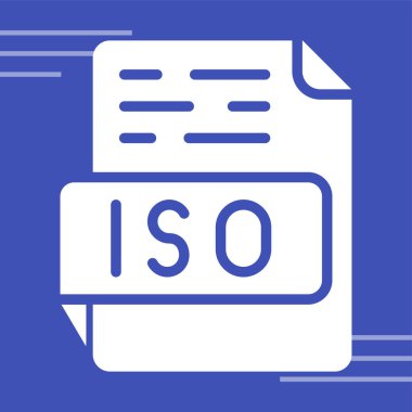 izo dosya biçimi simgesi, vektör illüstrasyonu basit tasarım