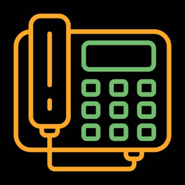 Telefon web simgesi, basit vektör illüstrasyonu