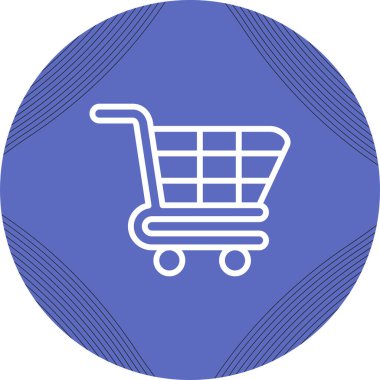 Alışveriş arabası simgesi, vektör illüstrasyonu 