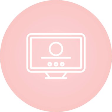 Masaüstü bilgisayar simgesi, vektör illüstrasyonu basit tasarım