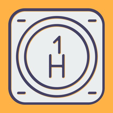 Periyodik tablonun hidrojen kimyasal elementinin web çizimi