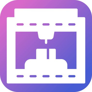 3D baskı simge vektör çizim  