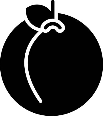 şeftali simgesi web basit illüstrasyon