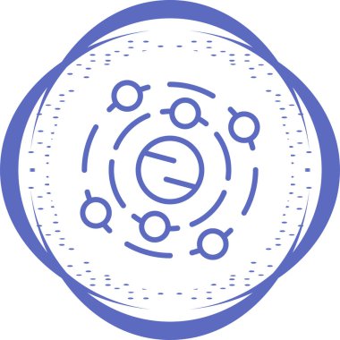 Güneş Sistemi simgesi vektör illüstrasyonu 