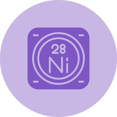 Periyodik tablonun nikel kimyasal elementinin web illüstrasyonu