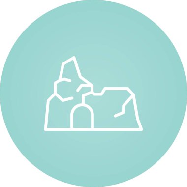 Mağara simgesi, vektör illüstrasyonu basit tasarım