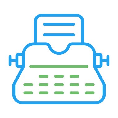 Daktilo web simgesi vektör illüstrasyonu