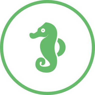 Deniz atı logo vektör çizimi