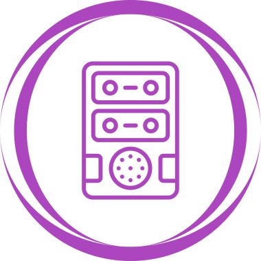 Masaüstü bilgisayar simgesi, vektör illüstrasyonu basit tasarım