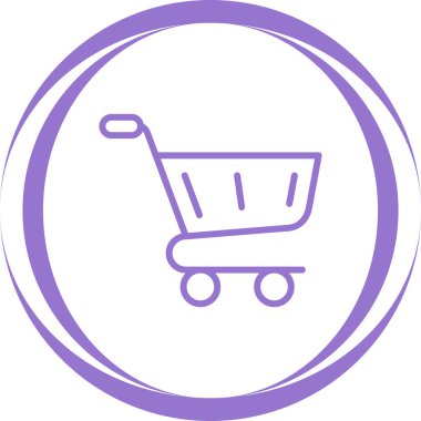 Alışveriş arabası simgesi, vektör illüstrasyonu 