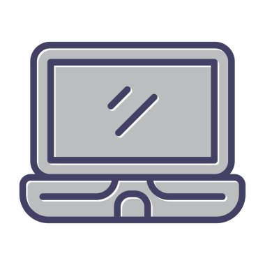 dizüstü bilgisayar simgesi, vektör illüstrasyonu basit tasarım