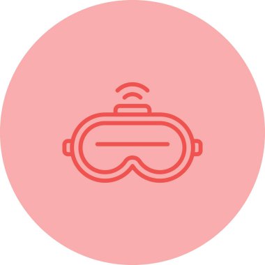 vr kulaklık simgesi, web basit illüstrasyon