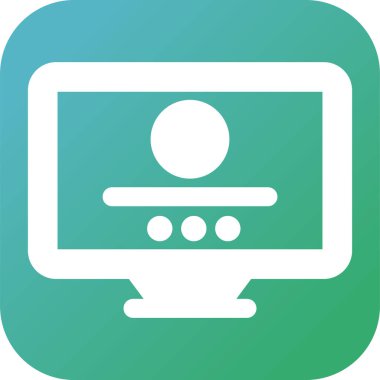 Masaüstü bilgisayar simgesi, vektör illüstrasyonu basit tasarım