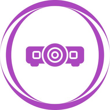 Web sitesi, Mobil, Sunum ve Logo Tasarımı için Projektör Simgesi. Vektör İllüstrasyonu