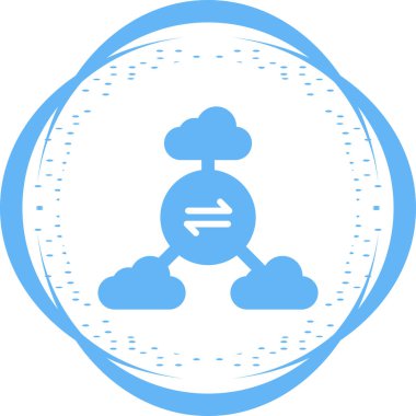 Çoklu Bulut simgesi, Bulut servisi, vektör illüstrasyonu  