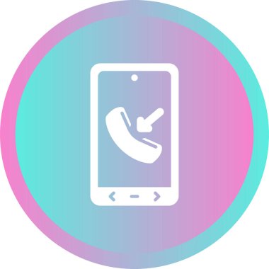 Gelen aramalı cep telefonu. Web simgesi basit illüstrasyon