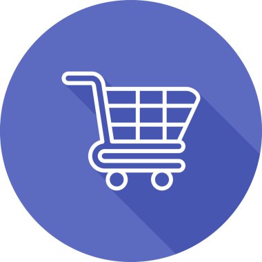 Alışveriş arabası simgesi, vektör illüstrasyonu 