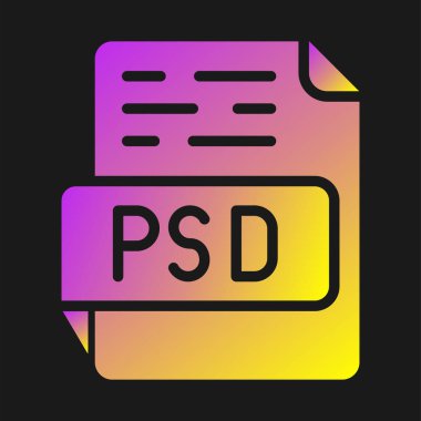 PSD web simgesi, basit vektör illüstrasyonu