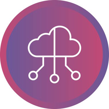 Melez Bulut Web simgesi basit illüstrasyon